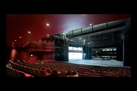 This view from the main auditorium shows the flexibility of the performing spaces. 